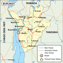 Burundi transportation map
