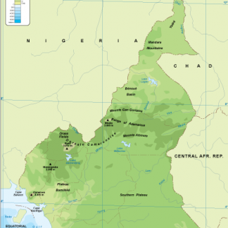 Cameroon physical map