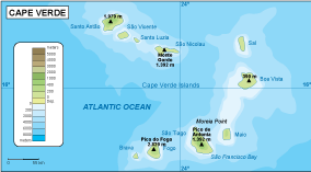 Cape Verde physical map