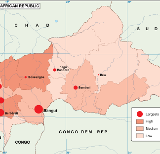 Central Afr Rep population map