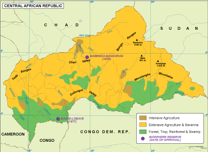 Central Afr Rep vegetation map