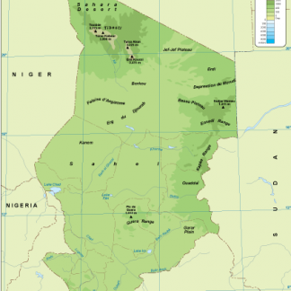 Chad physical map