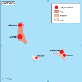 Comoros population map