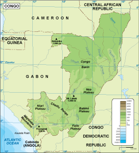 Congo physical map