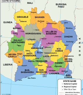 Ivory Coast EPS map