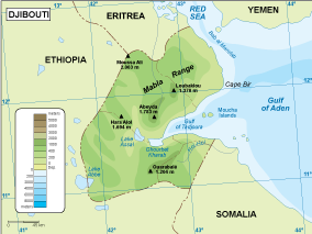 Djibouti physical map