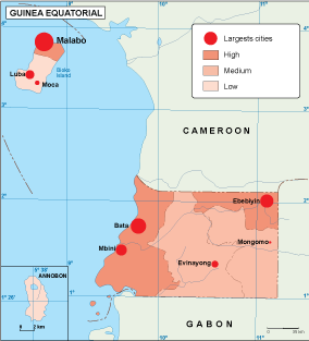 Equatorial Guinea population map