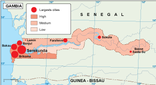 Gambia population map