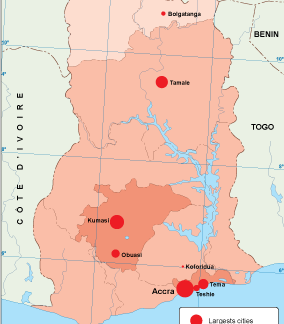 Ghana population map