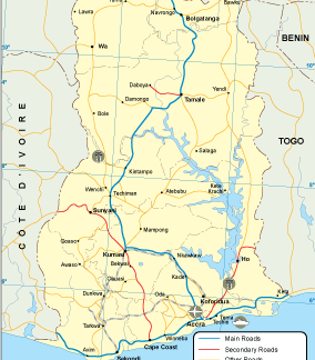 Ghana transportation map
