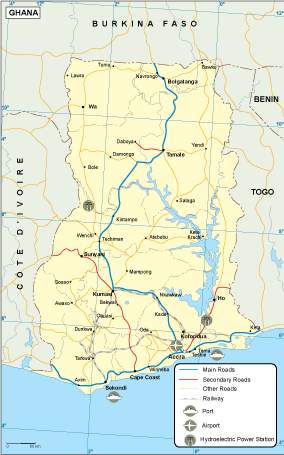 Ghana transportation map