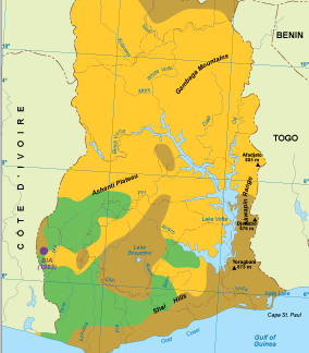 Ghana vegetation map