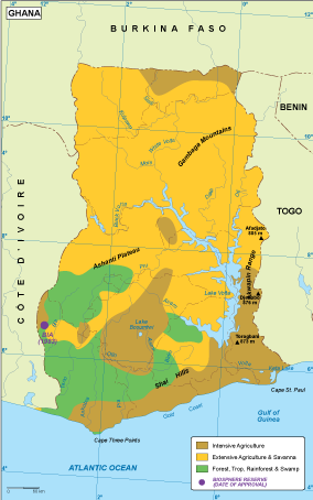 Ghana vegetation map
