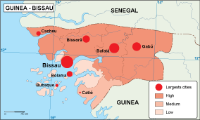 Guinea Bissau population map