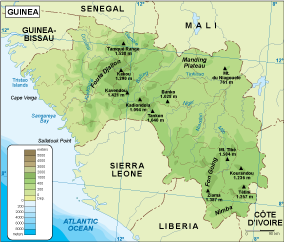 Guinea physical map