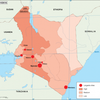 Kenya population map