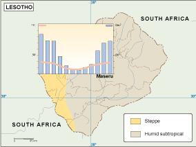 Lesotho climate map