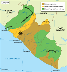 Liberia vegetation map