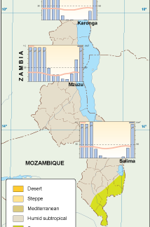 Malawi climate map