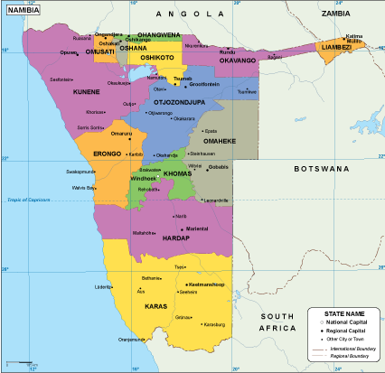 Namibia EPS map