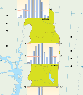 Togo climate map