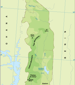 Togo physical map