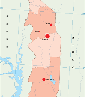Togo population map
