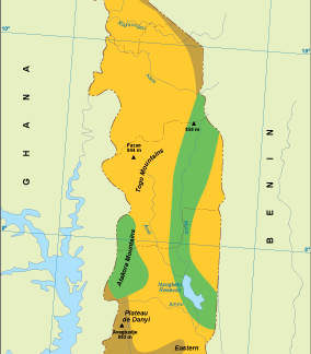 Togo vegetation map