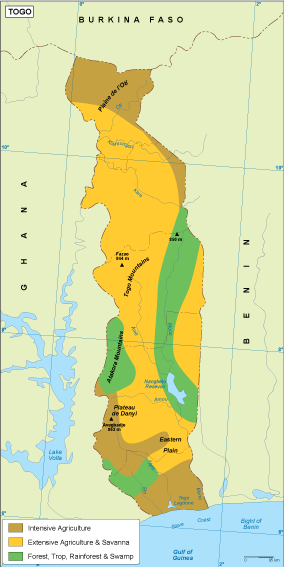 Togo vegetation map