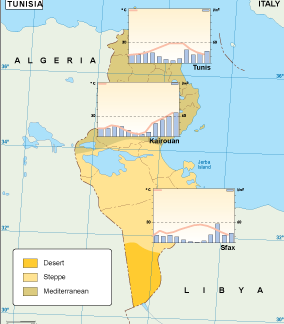 Tunisia climate map