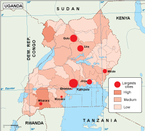 Uganda population map