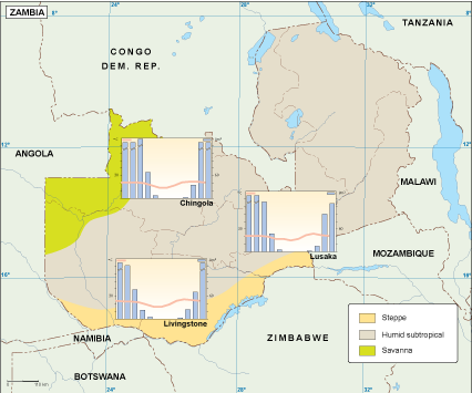 Zambia climate map