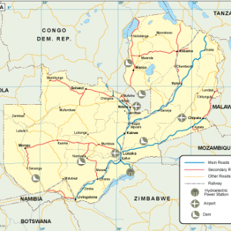 Zambia transportation map