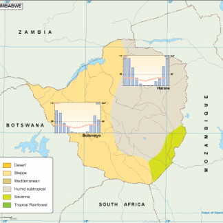 Zimbabwe climate map