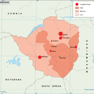 Zimbabwe population map