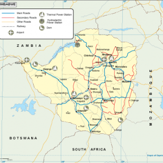 Zimbabwe transportation map