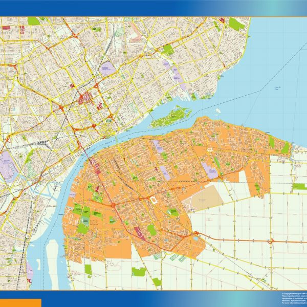 detroit vector map