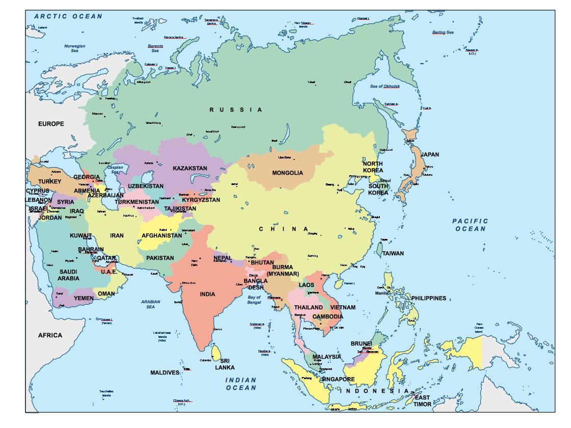 asia presentation map