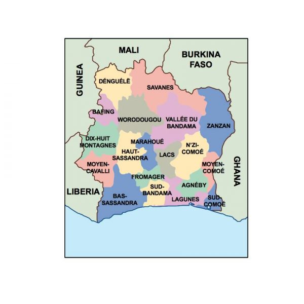 cote divoire presentation map