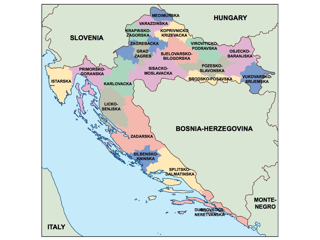 croatia presentation map