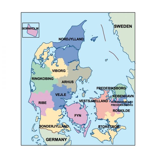 denmark presentation map