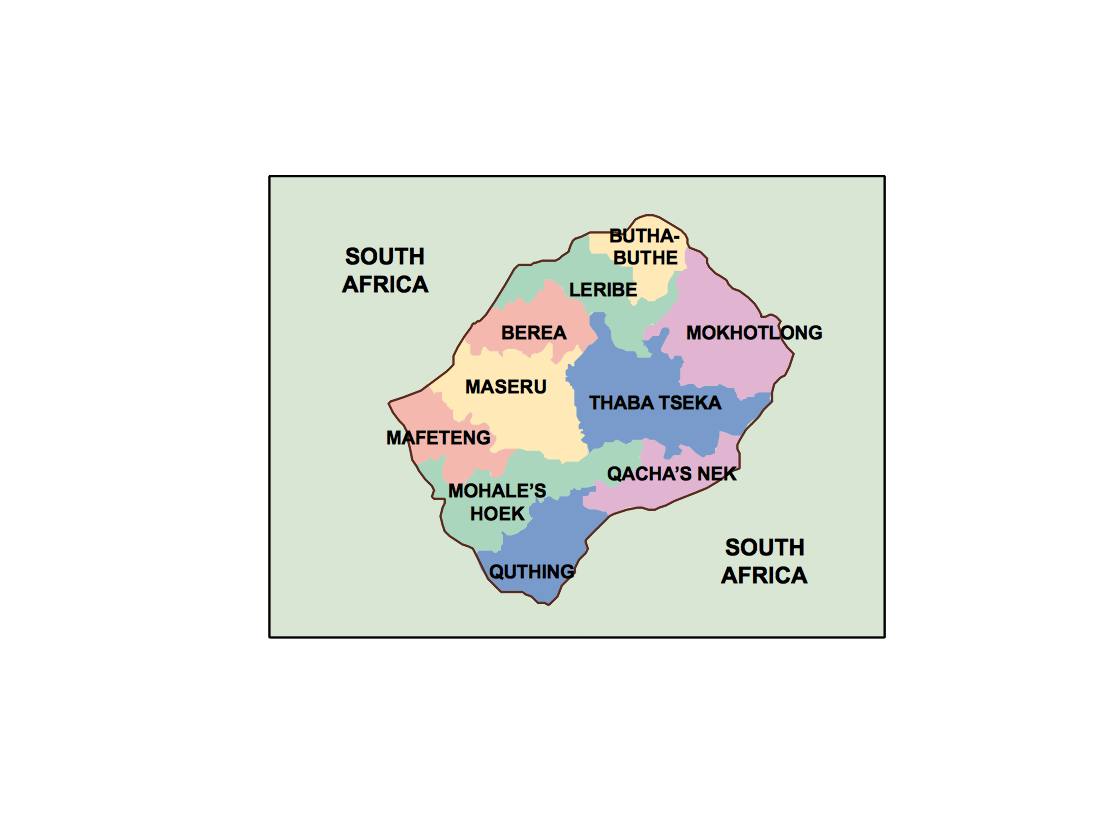 lesotho presentation map