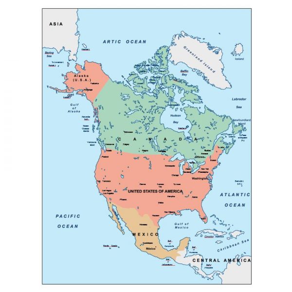 north america presentation map