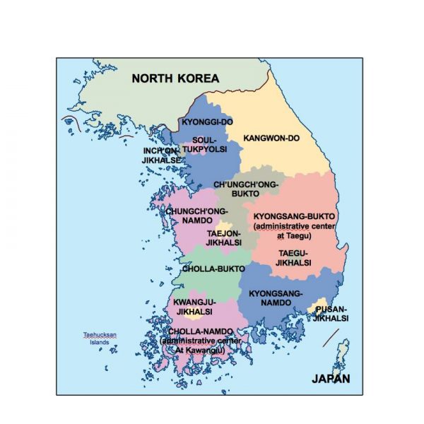 south korea presentation map