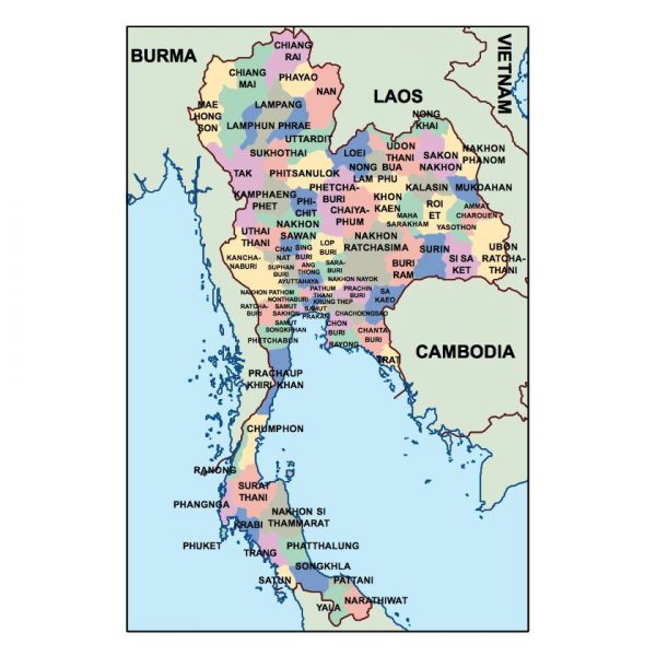 thailand presentation map
