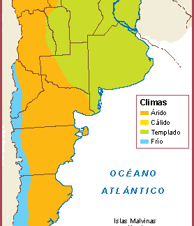 Argentina mapa clima