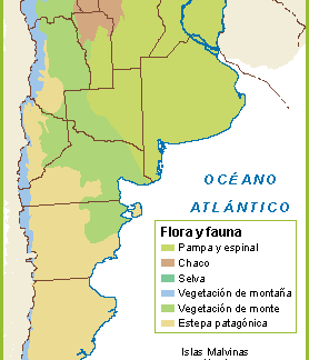 Argentina mapa flora fauna