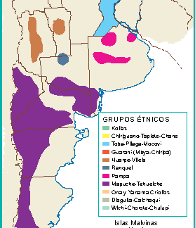Argentina mapa grupos etnicos