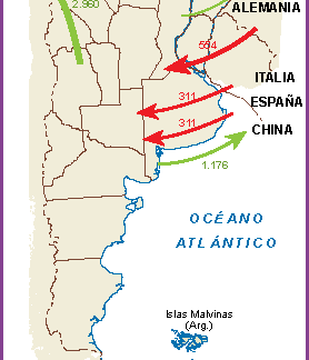 Argentina mapa intercambio comercial