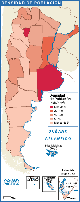 Argentina mapa poblacion